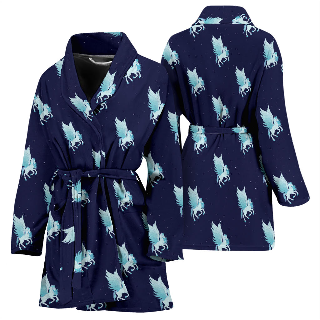 Pegasus Pattern Print Design 03 Women Bathrobe