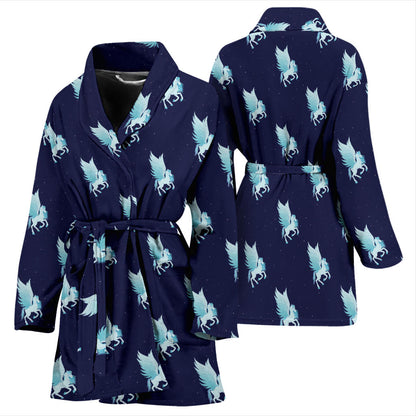 Pegasus Pattern Print Design 03 Women Bathrobe