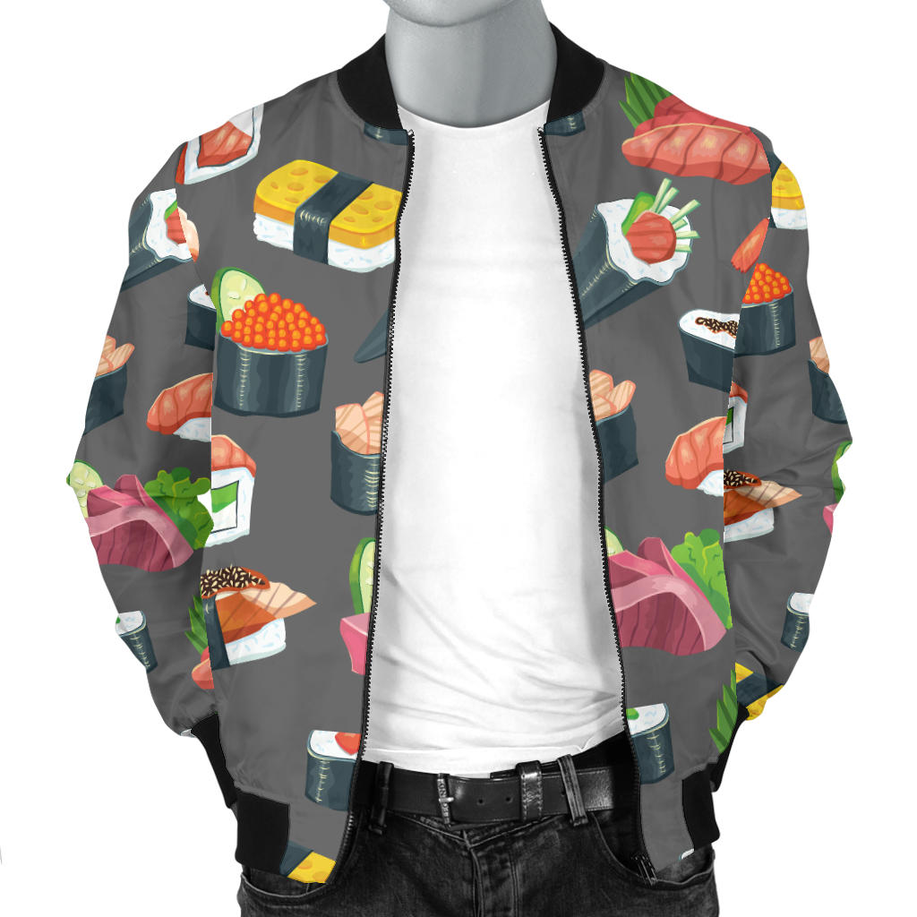 Sushi Pattern Print Men Bomber Jacket