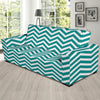 Chevron Teal Pattern Print Design 02 Sofa Slipcover