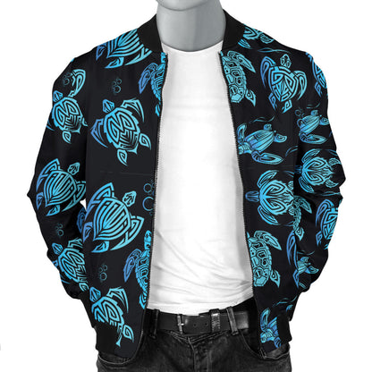 Tribal Turtle Polynesian Themed Design Men Bomber Jacket