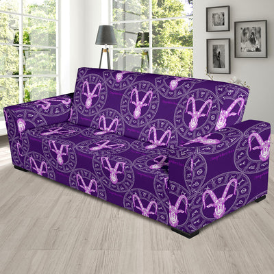 Capricorn Zodiac Pattern Print Design 04 Sofa Slipcover