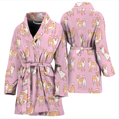 Shiba Inu Print Design LKS303 Women Bathrobe