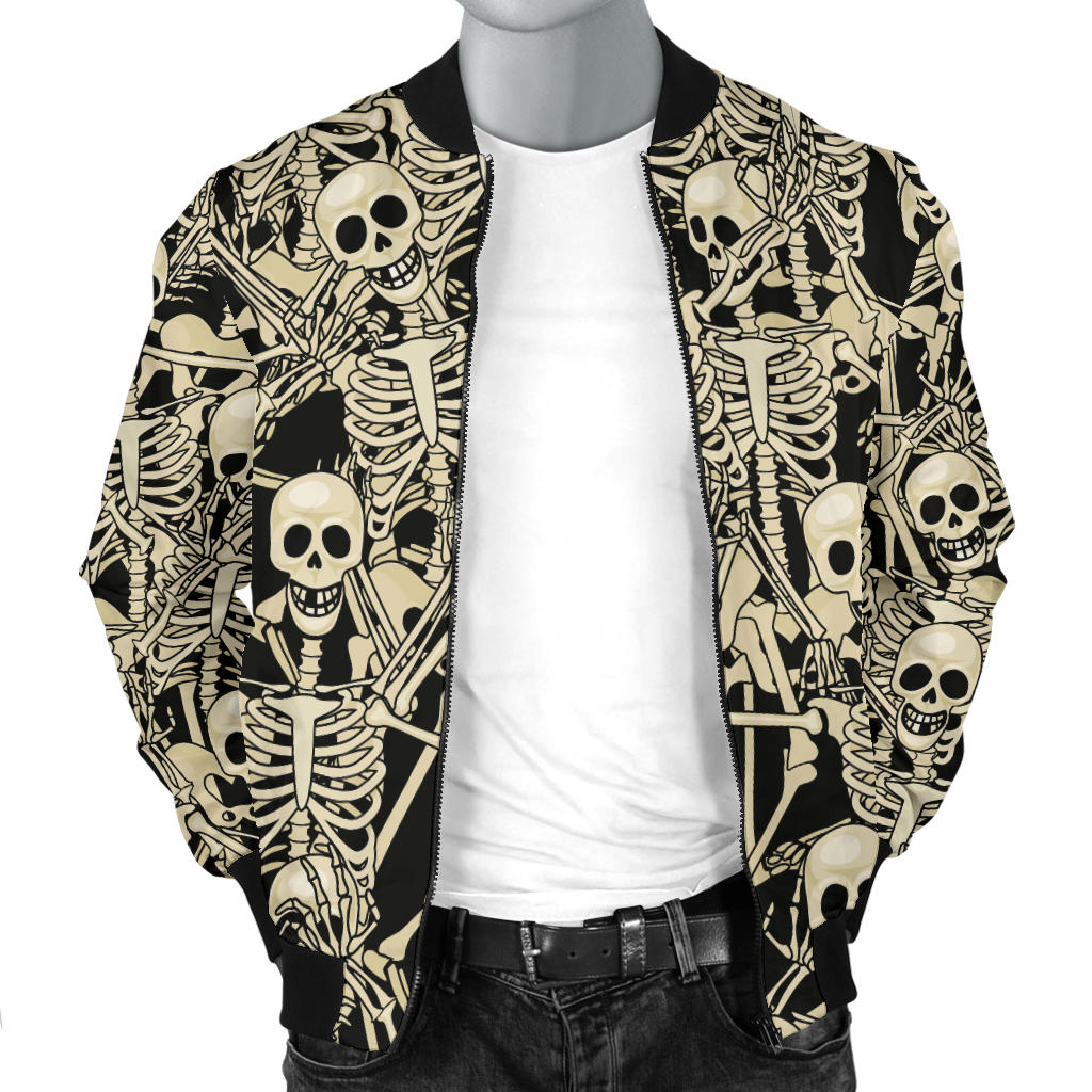 Skeleton Design Print Men Bomber Jacket