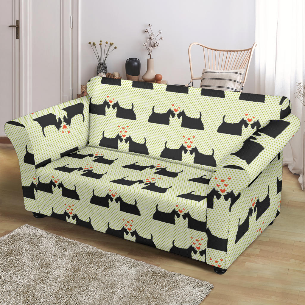Scottish Terriers Print Design LKS304 Loveseat Couch Slipcover