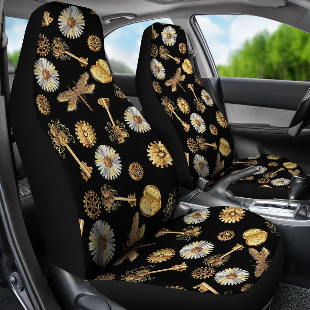 Steampunk Key Dragonfly Print Design LKS303 Car Seat Covers