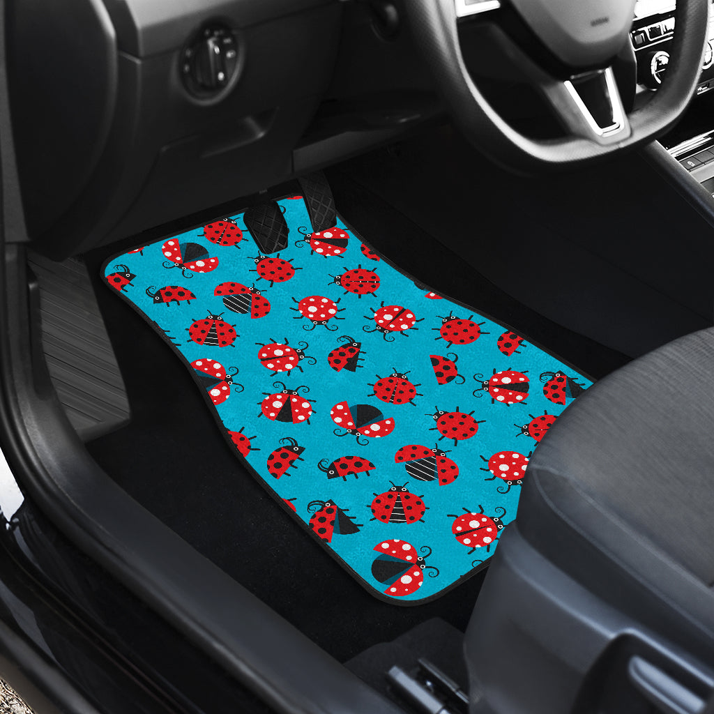 Ladybug Action Print Pattern Car Floor Mats Front Back