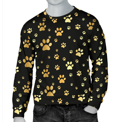 Paw Gold Print Men Long Sleeve Sweatshirt