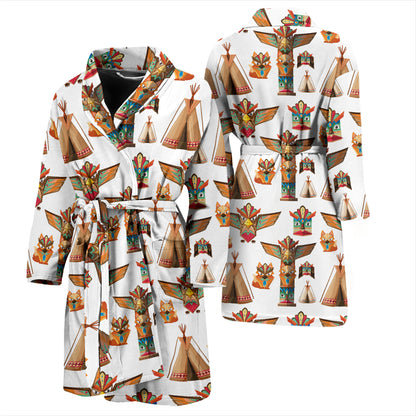 Totem Native Print Design LKS303 Men Bathrobe