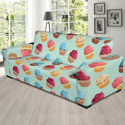 Cupcake Pattern Print Design 01 Sofa Slipcover