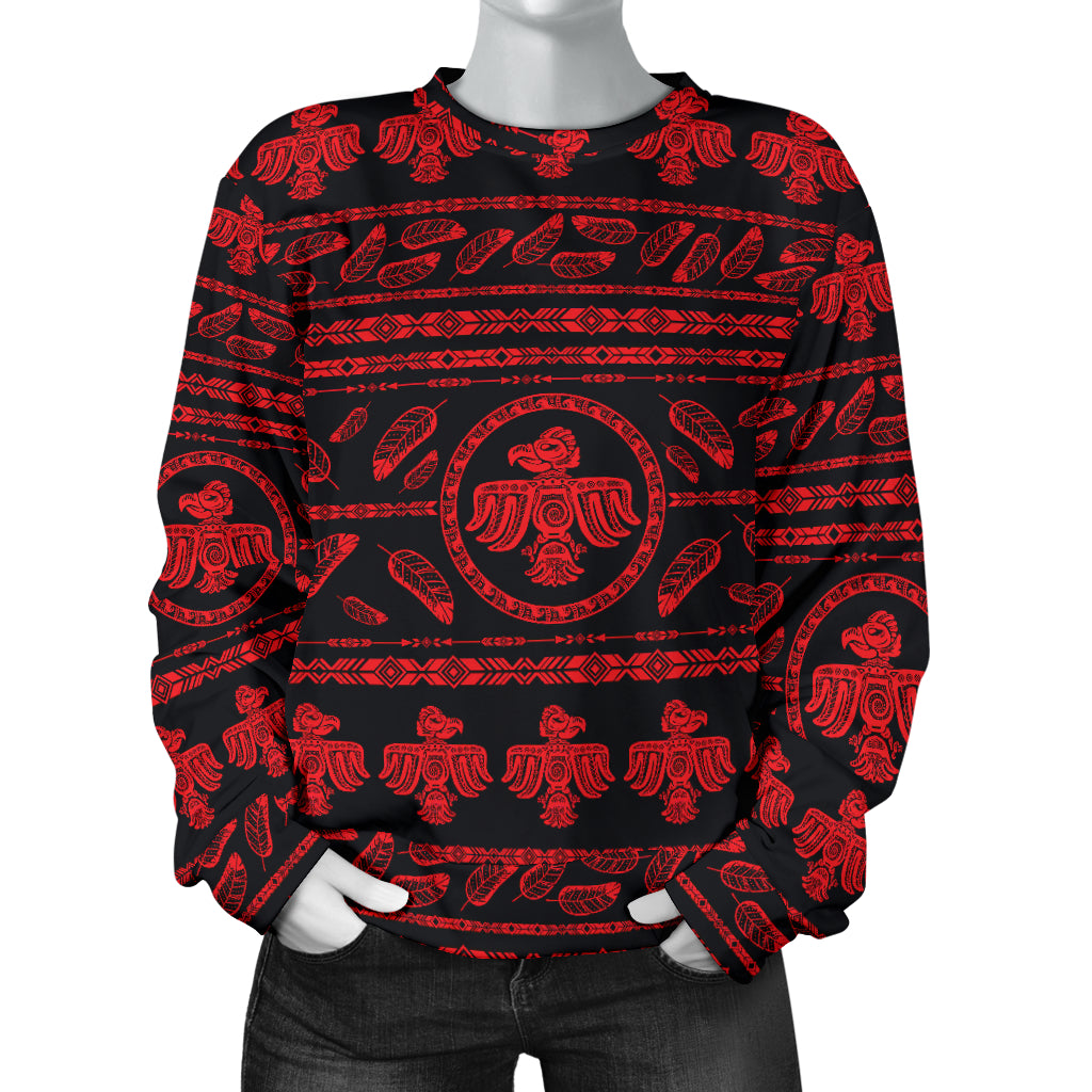 Native American Eagle Themed Print Women Long Sleeve Sweatshirt