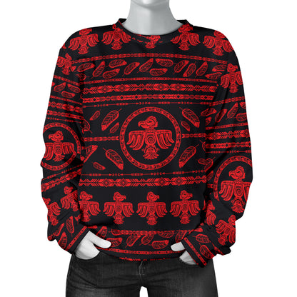 Native American Eagle Themed Print Women Long Sleeve Sweatshirt