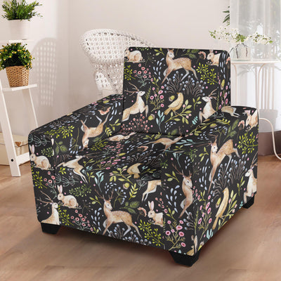 Deer Floral Jungle Armchair Slipcover