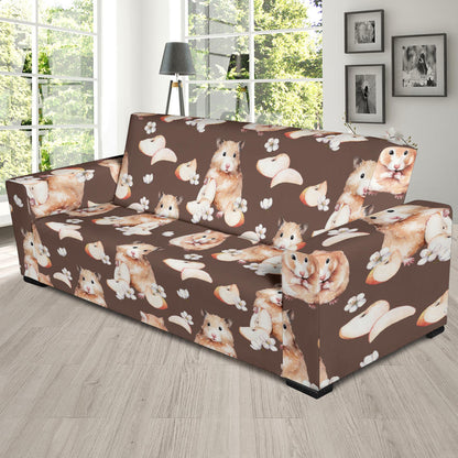 Hamster Pattern Print Design 03 Sofa Slipcover