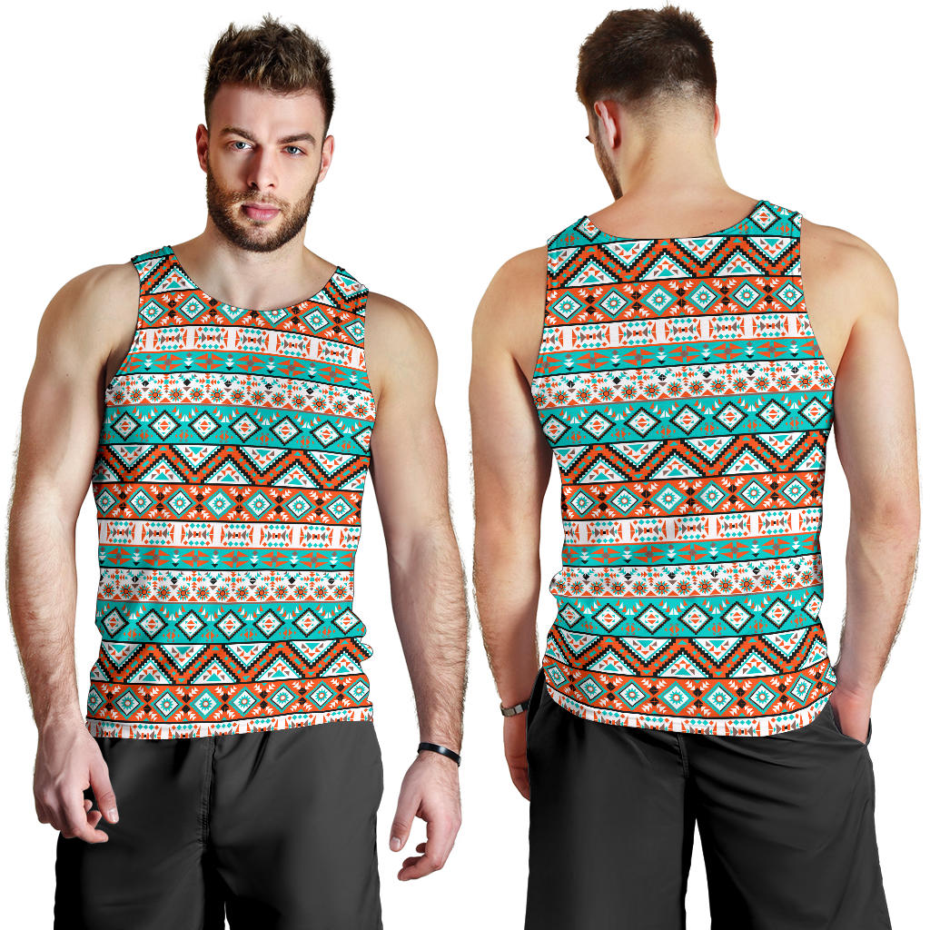 Navajo Style Print Pattern Men Tank Top