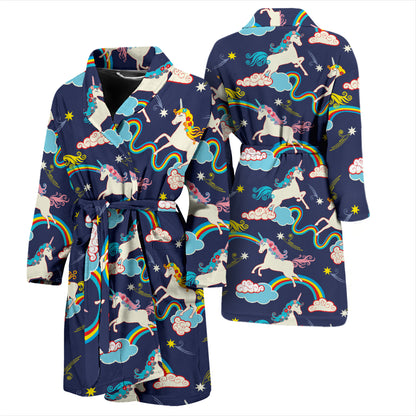 Unicorn Print Design LKS304 Men Bathrobe