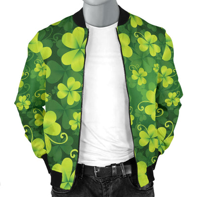 Shamrock Clover Print Men Bomber Jacket