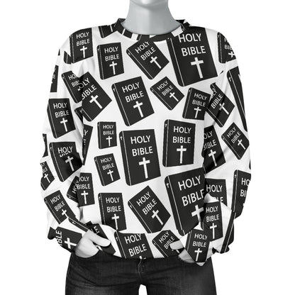Christian Holy Bible Book Pattern Women Long Sleeve Sweatshirt