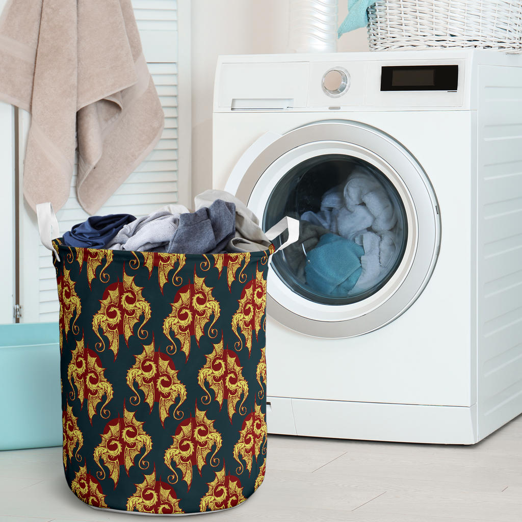 Dragons Gold Design Pattern Laundry Basket
