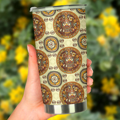 Calendar Aztec Themed Print Pattern Tumbler