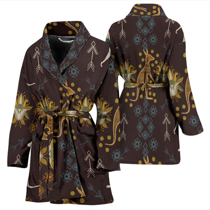 Kangaroos Pattern Print Design 03 Women Bathrobe
