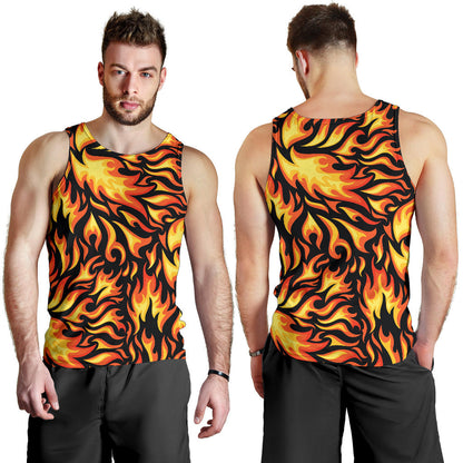 Flame Fire Design Pattern Men Tank Top
