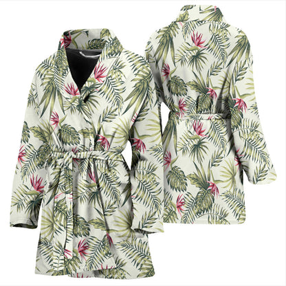 Bird Of Paradise Pattern Print Design 04 Women Bathrobe