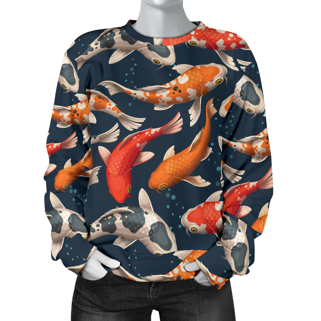Koi Carp Cute Design Themed Print Women Long Sleeve Sweatshirt
