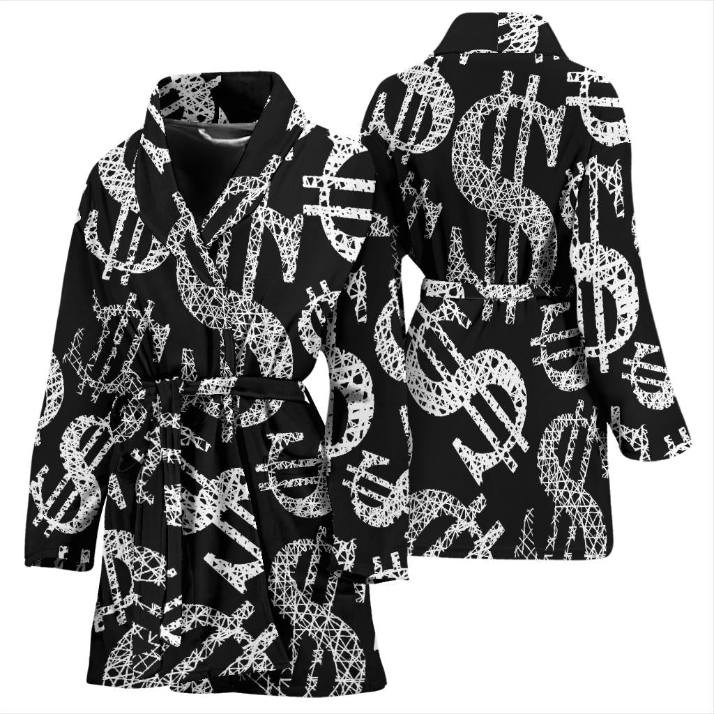 Money Pattern Print Design 02 Women Bathrobe
