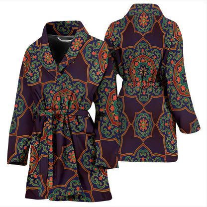 Medallion Pattern Print Design 03 Women Bathrobe