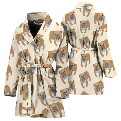 Bulldogs Pattern Print Design 01 Women Bathrobe