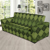 Argyle Green Pattern Print Design 01 Sofa Slipcover