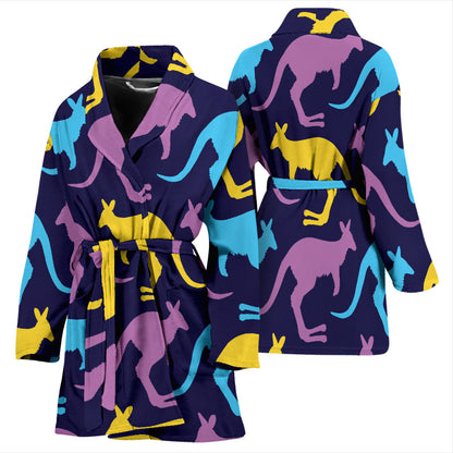 Kangaroos Pattern Print Design 02 Women Bathrobe