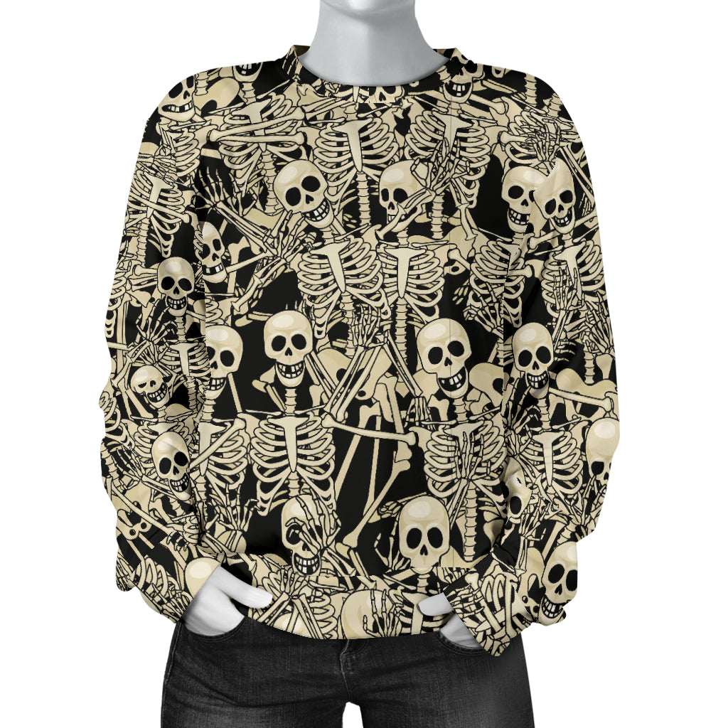 Skeleton Design Print Women Long Sleeve Sweatshirt