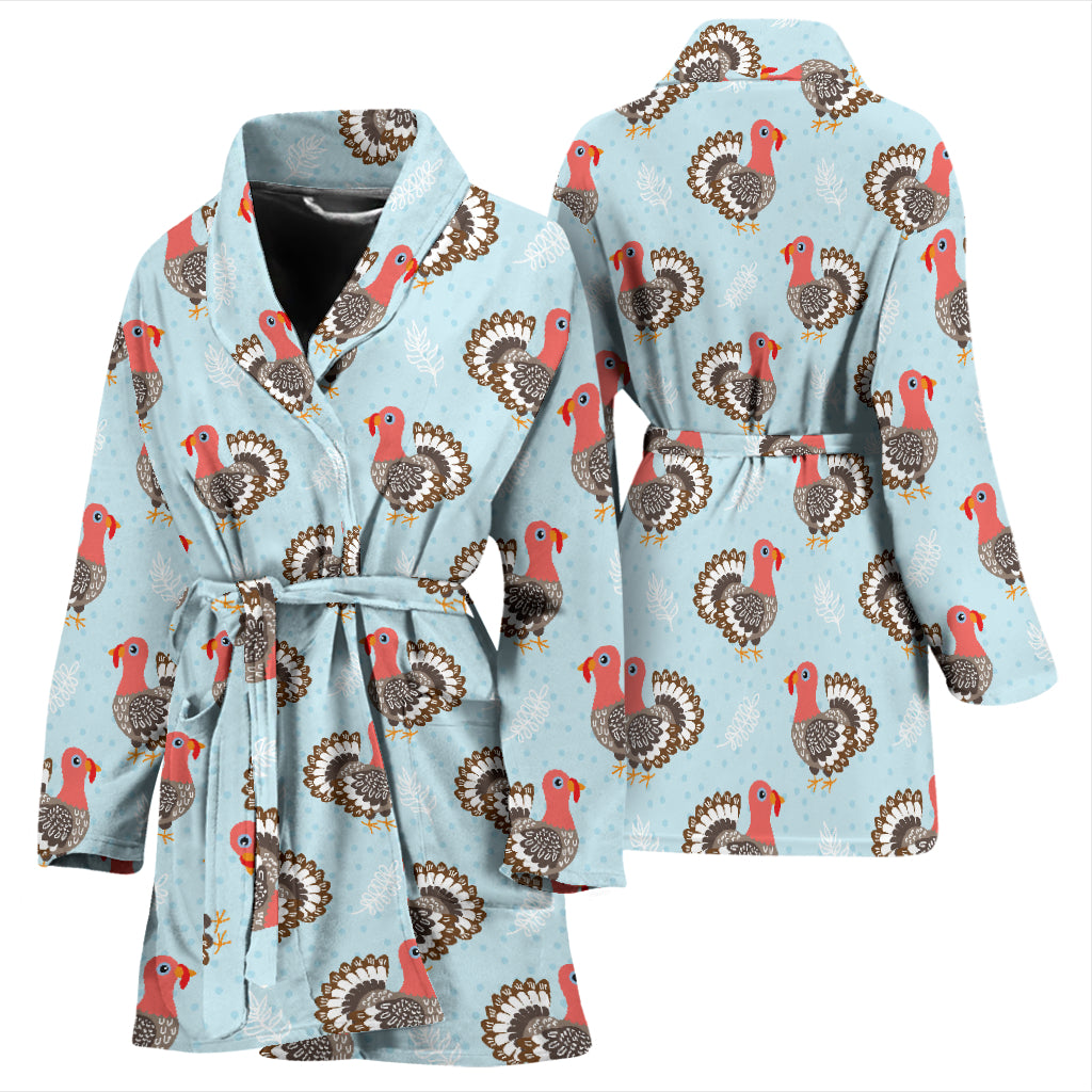 Turkey Print Design LKS403 Women Bathrobe