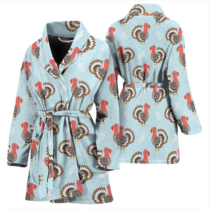 Turkey Print Design LKS403 Women Bathrobe