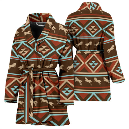 Western Horse Pattern Print LKS301 Women Bathrobe