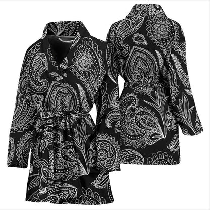 Paisley Pattern Print Design A04 Women Bathrobe
