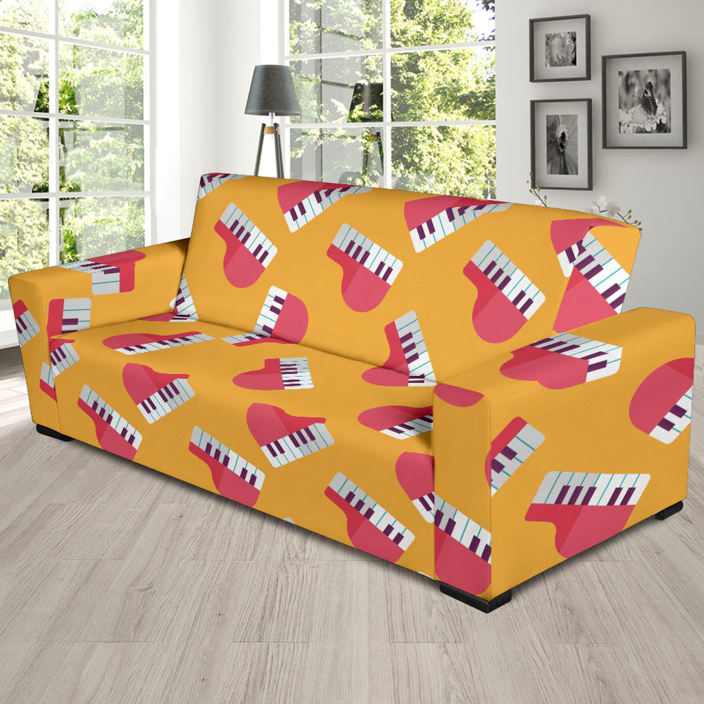 Piano Pattern Print Design 02 Sofa Slipcover