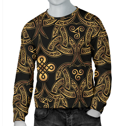 Celtic Knot Gold Design Men Long Sleeve Sweatshirt