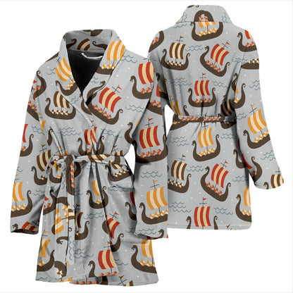 Vikings Print Design LKS308 Women Bathrobe