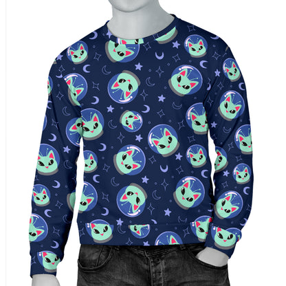 Alien Cat Men Long Sleeve Sweatshirt