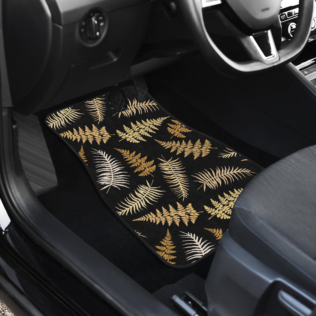 Fern Leave Bright Print Pattern Car Floor Mats Front Back