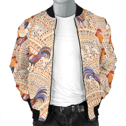 Chicken Boho Style Pattern Men Bomber Jacket