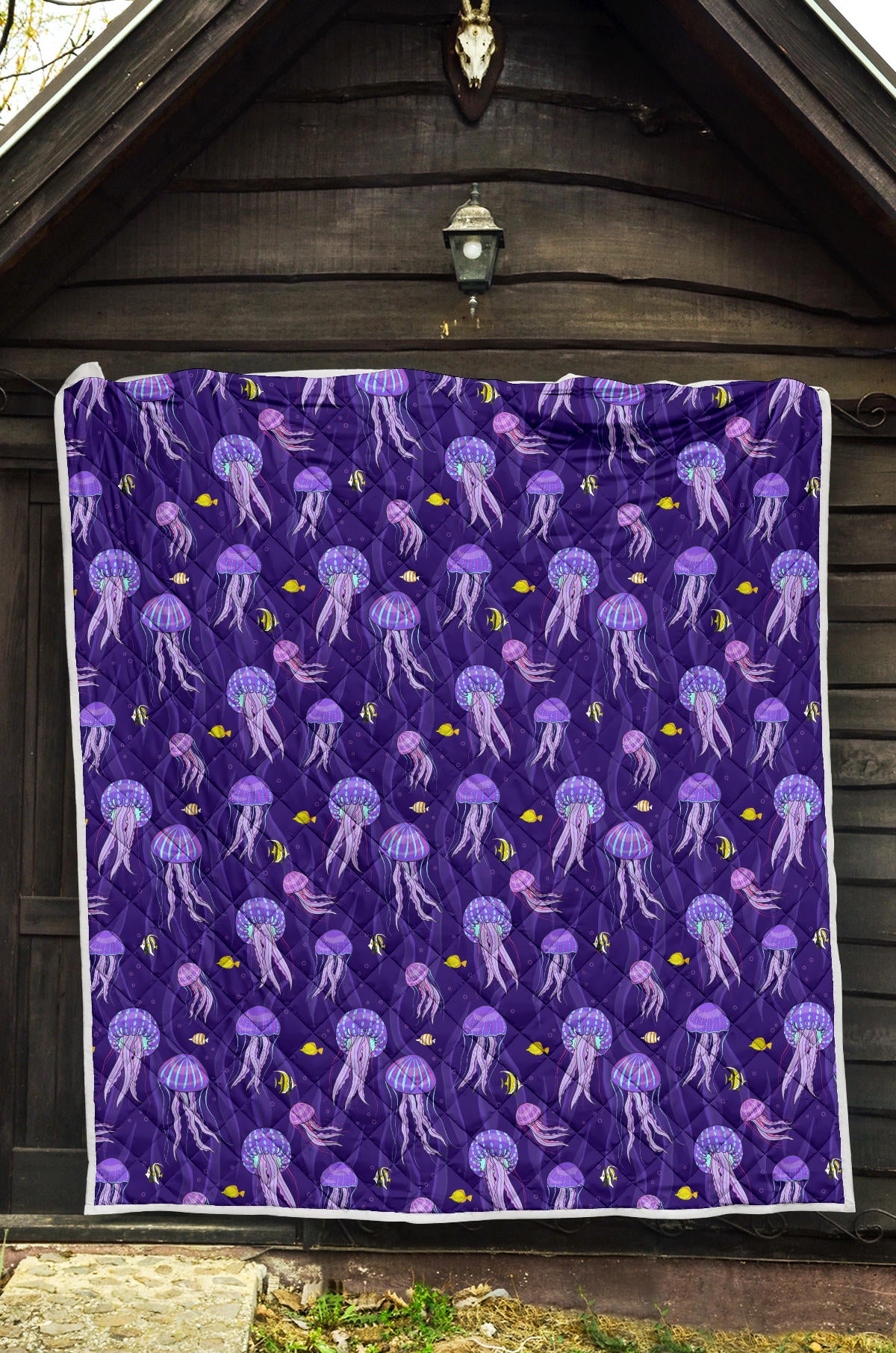Jellyfish Style Print Quilt Bedspread