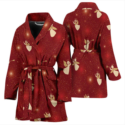 Angel Pattern Print Design 07 Women Bathrobe