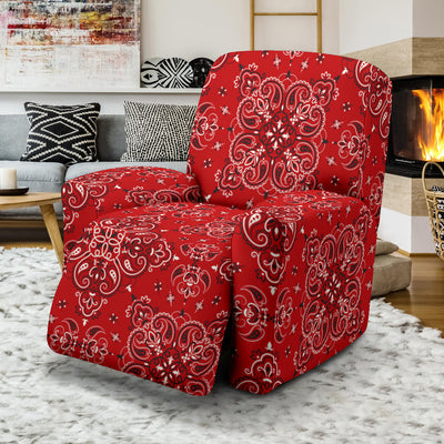 Bandana Red Pattern Print Design LKS3010 Recliner Slipcover