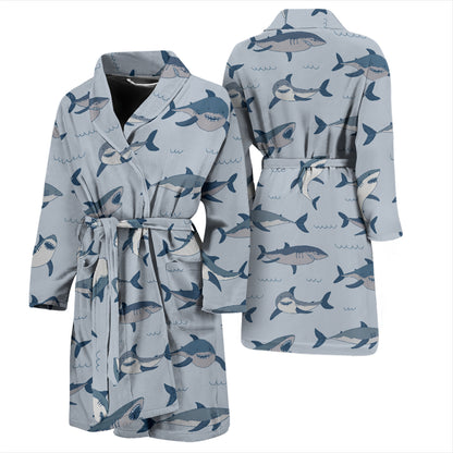 Shark Print Design LKS304 Men Bathrobe