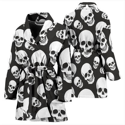 Skull Print Design LKS301 Women Bathrobe