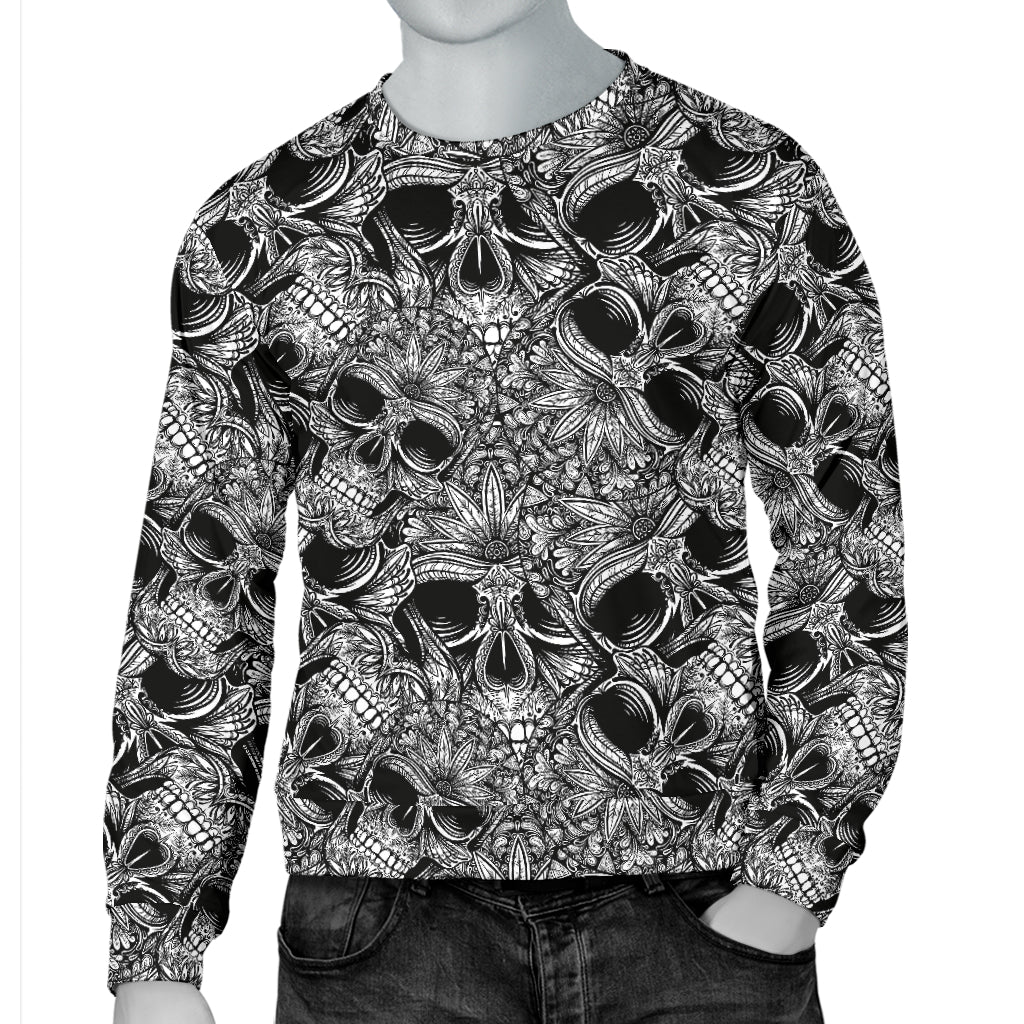 Skull Tattoo Design Print Men Long Sleeve Sweatshirt